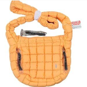 Free People FP Movement Quilted Baby Carryall Sling Bag | Neon Clementine | NWT